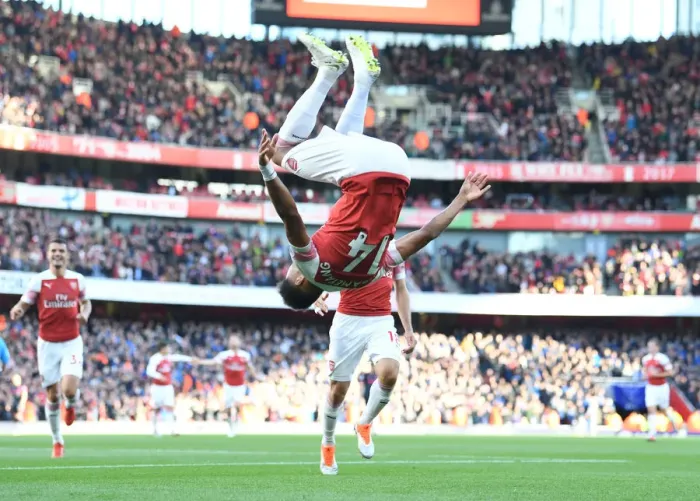 Framed Print : Aubameyang's Brace: Arsenal's Victory Over Everton (2018-19) Framed Print : Aubameyang's Brace: Arsenal's Victory Over Everton (2018-19)