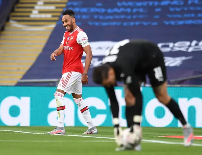 Framed Print : Aubameyang's FA Cup Heroics: Arsenal Triumphs Over Manchester City