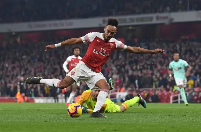 Framed Print : Aubameyang's Fourth Goal: Arsenal's Triumph over Bournemouth