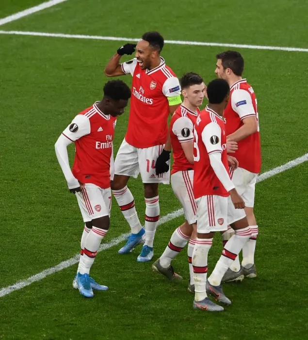 Framed Print : Aubameyang's Goal: Arsenal FC vs Eintracht Frankfurt, UEFA Europa League 2019-20