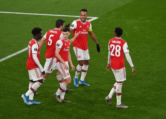 Framed Print : Aubameyang's Goal: Arsenal's Europa League Victory Over Eintracht Frankfurt
