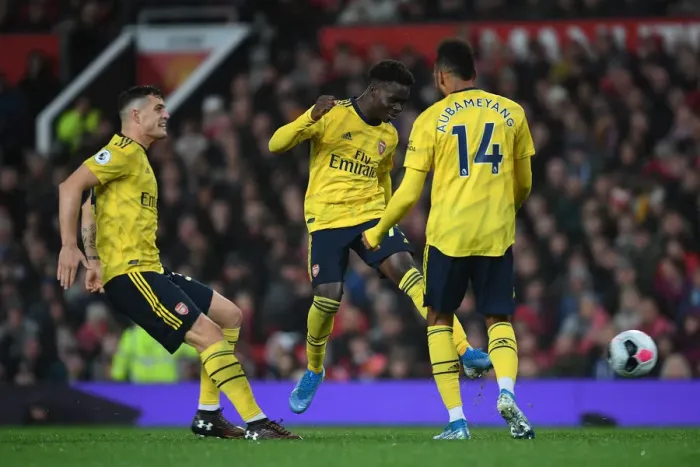 Framed Print : Aubameyang's Goal: Arsenal's Victory at Old Trafford (Manchester United vs Arsenal, 2019-20)