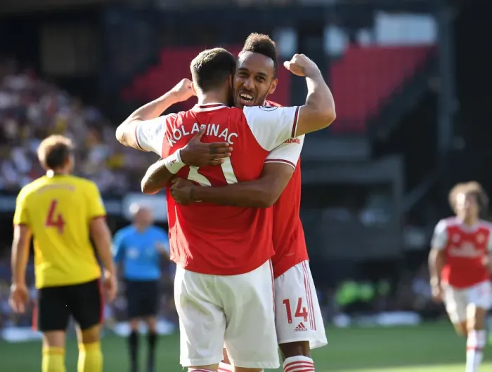 Framed Print : Aubameyang's Goal: Arsenal's Victory at Watford (2019-20)