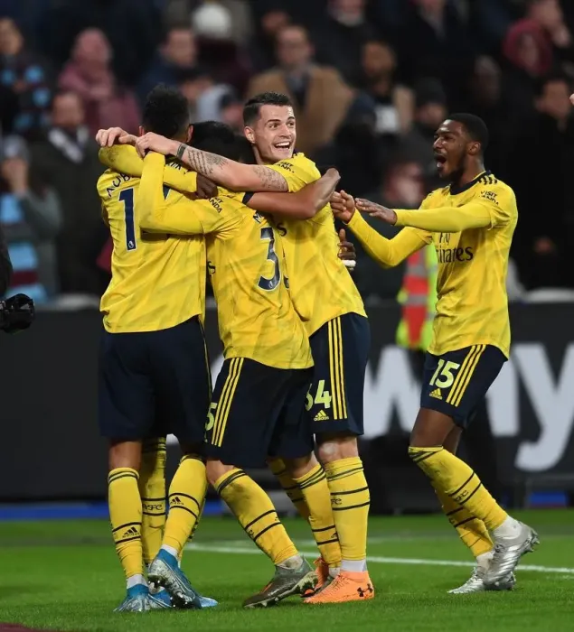 Framed Print : Aubameyang's Hat-Trick: Arsenal's Triumph over West Ham United (December 2019) Framed Print : Aubameyang's Hat-Trick: Arsenal's Triumph over West Ham United (December 2019)