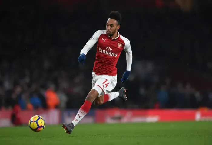 Framed Print : Aubameyang's Showdown: Arsenal vs. Manchester City in the Premier League