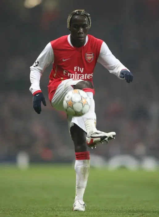 Framed Print : Bacary Sagna in Action: Arsenal vs AC Milan, UEFA Champions League, Emirates Stadium, 2008