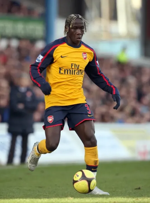 Framed Print : Bacary Sagna in Action: Arsenal's Defensive Wall vs. Cardiff City, FA Cup 4th Round, 2009