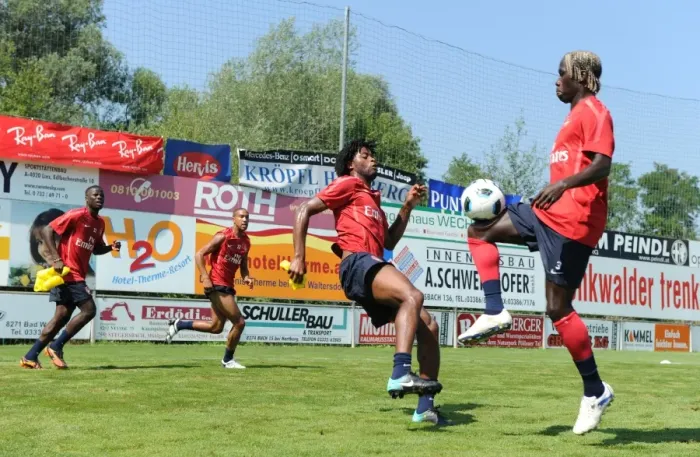Framed Print : Bacary Sagna and Alex Song (Arsenal). Arsenal Training Camp, Bad Waltersdorf Framed Print : Bacary Sagna and Alex Song (Arsenal). Arsenal Training Camp, Bad Waltersdorf