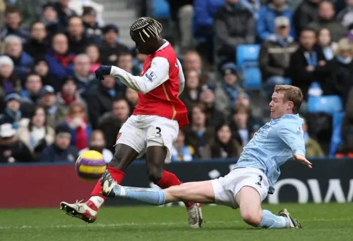 Framed Print : Bacary Sagna (Arsenal) Michael Ball (Manchester City) Framed Print : Bacary Sagna (Arsenal) Michael Ball (Manchester City)