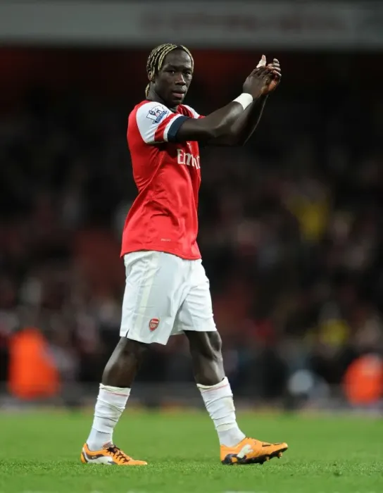 Framed Print : Bacary Sagna Celebrates at the Final Whistle: Arsenal vs. Liverpool, Premier League 2013-14