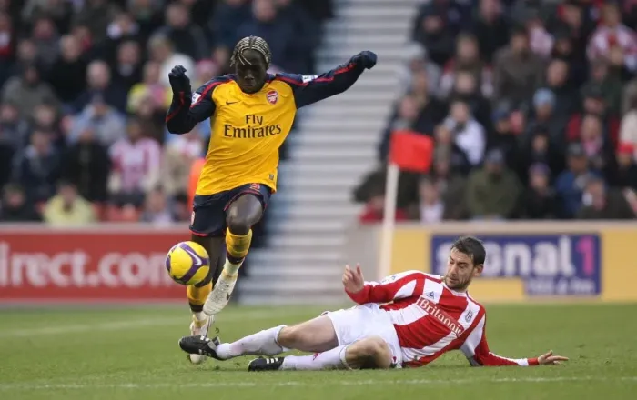 Framed Print : Bacary Sagna's Devastating Injury: Arsenal's Triumph Over Stoke, 2008 (2-1) Framed Print : Bacary Sagna's Devastating Injury: Arsenal's Triumph Over Stoke, 2008 (2-1)