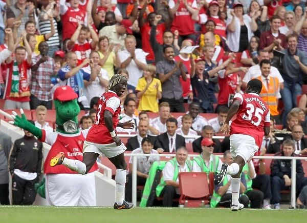 Bacary Sagna's Goal Celebration: Arsenal's 2-2 Equalizer vs Celtic at Emirates Cup, 2010