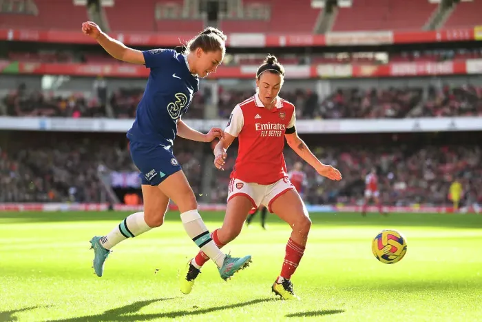 Framed Print : Battle at the Emirates: Arsenal Women vs. Chelsea Women - FA Women's Super League 2022-23 Framed Print : Battle at the Emirates: Arsenal Women vs. Chelsea Women - FA Women's Super League 2022-23
