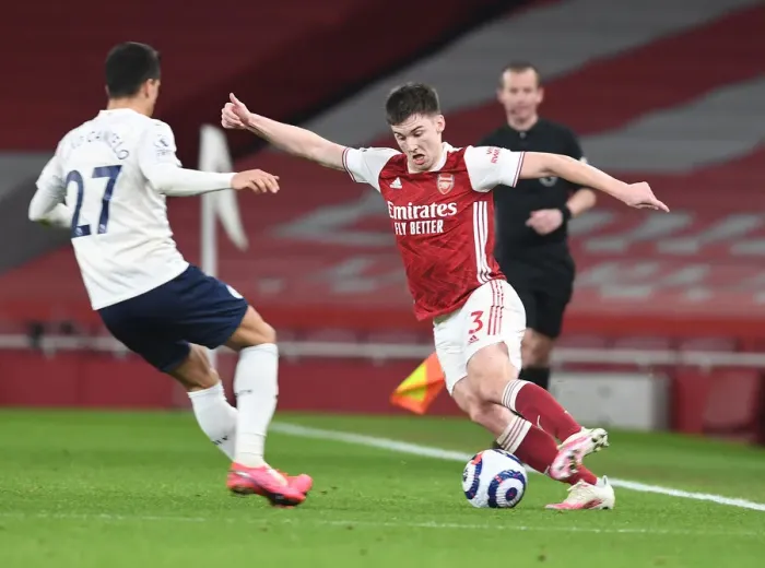Framed Print : Battle at Empty Emirates: Tierney vs. Cancelo - Arsenal vs. Manchester City, Premier League 2020-21