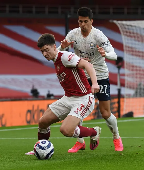 Framed Print : Battle at the Empty Emirates: Tierney vs Cancelo - Arsenal vs Manchester City, Premier League 2021