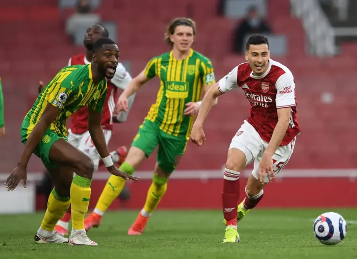 Framed Print : Empty Battle: Martinelli vs. Ajayi at the Ghostly Emirates - Arsenal vs. West Bromwich Albion (2020-21) Framed Print : Empty Battle: Martinelli vs. Ajayi at the Ghostly Emirates - Arsenal vs. West Bromwich Albion (2020-21)