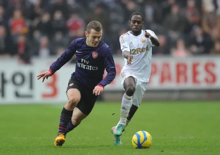 Framed Print : Battle of the Midfield: Jack Wilshere vs. Nathan Dyer - FA Cup Clash (Swansea vs. Arsenal, 2012-13)