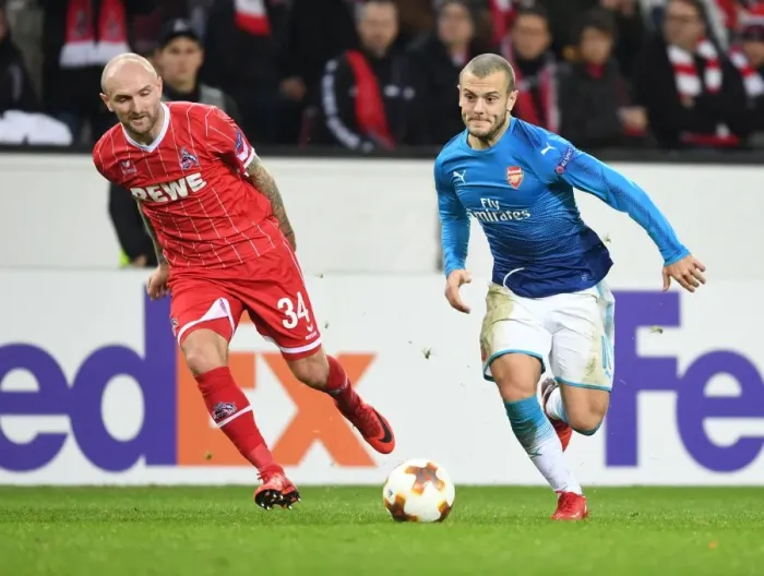 Framed Print : Battle of Midfield: Wilshere vs. Rausch - Arsenal vs. 1. FC Koln, Europa League Framed Print : Battle of Midfield: Wilshere vs. Rausch - Arsenal vs. 1. FC Koln, Europa League