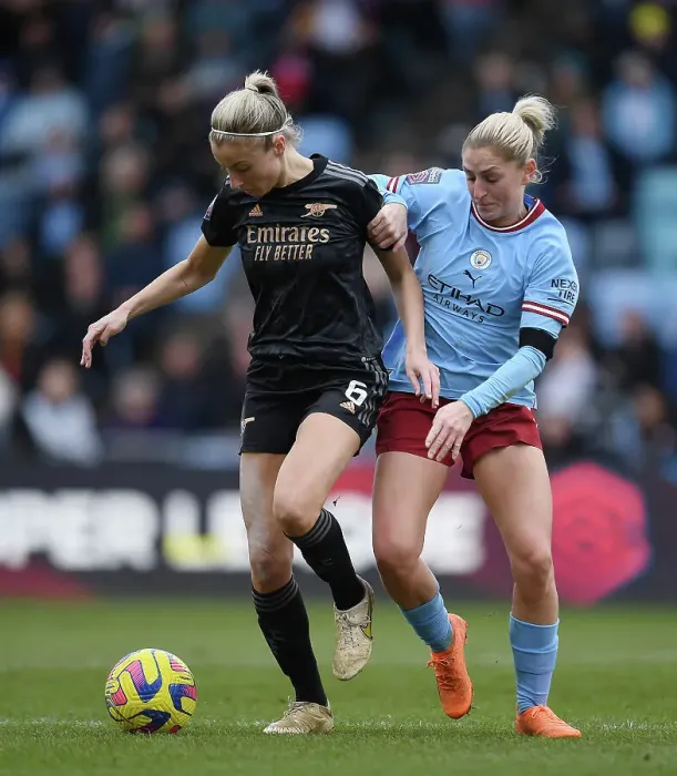 Framed Print : Battle for Possession: Manchester City vs. Arsenal - FA Women's Super League