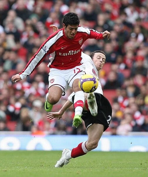A Battle of Stars: Carlos Vela vs. Simon Davies - Arsenal vs. Fulham, 0-0 Stalemate, Barclays Premier League, Emirates Stadium, London, 2009