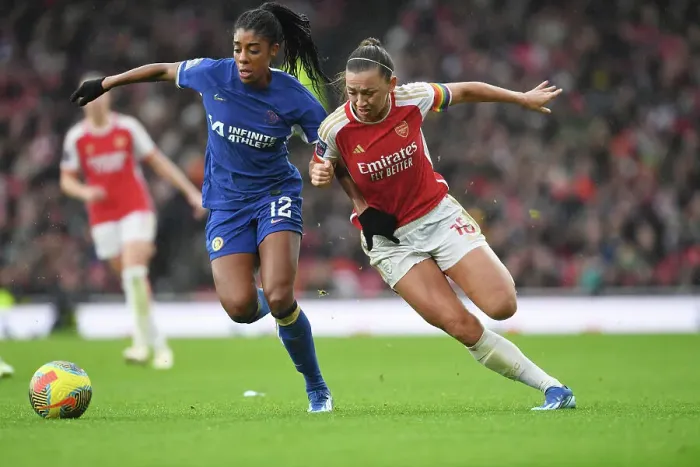 Framed Print : Battle of the Titans: Arsenal vs Chelsea - Women's Super League Clash at Emirates Stadium
