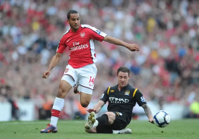 Framed Print : The Battle of the Wings: Walcott vs. Bridge - A Scoreless Stalemate in the Arsenal-Manchester City Clash, FA Premier League, 2010