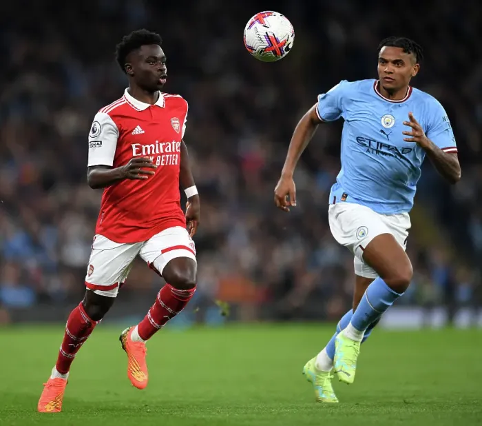 Framed Print : Battling for Possession: Saka vs. Akanji - Manchester City vs. Arsenal, Premier League 2022-23 Framed Print : Battling for Possession: Saka vs. Akanji - Manchester City vs. Arsenal, Premier League 2022-23