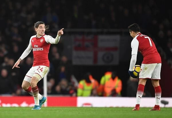 Bellerin and Sanchez Celebrate Arsenal's Victory Goals Against Chelsea (2017-18)
