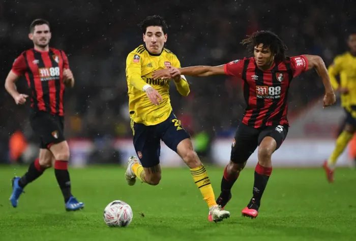 Framed Print : Bellerin vs Ake: Clash in FA Cup Fourth Round between AFC Bournemouth and Arsenal Framed Print : Bellerin vs Ake: Clash in FA Cup Fourth Round between AFC Bournemouth and Arsenal