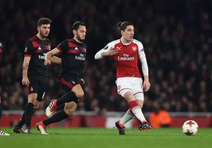 Framed Print : Bellerin vs. Calhanoglu: A Battle at the Emirates - Arsenal vs. AC Milan, UEFA Europa League 2018