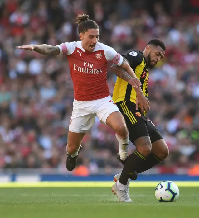 Framed Print : Bellerin vs. Gray: An Intense Arsenal-Watford Clash at the Emirates