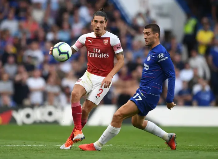 Framed Print : Bellerin vs. Kovacic: A Premier League Battle at Stamford Bridge