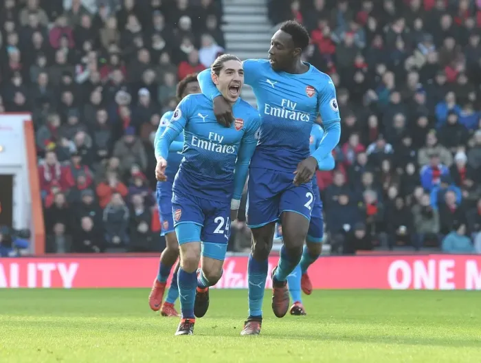 Framed Print : Bellerin and Welbeck Celebrate Arsenal's Goal Against AFC Bournemouth Framed Print : Bellerin and Welbeck Celebrate Arsenal's Goal Against AFC Bournemouth