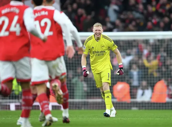 Framed Print : Ben White Scores, Ramsdale Erupts: Arsenal's Emotional Double Strike vs. AFC Bournemouth