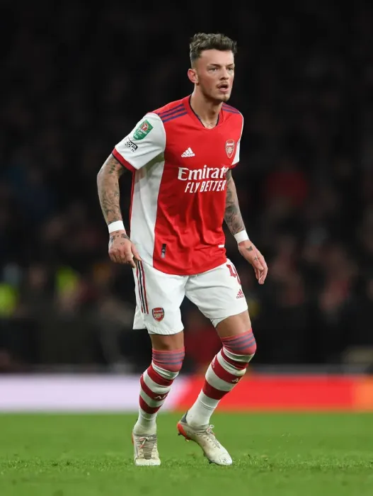Framed Print : Ben White's Defiant Performance: Arsenal Stands Strong Against Liverpool in Carabao Cup Battle Framed Print : Ben White's Defiant Performance: Arsenal Stands Strong Against Liverpool in Carabao Cup Battle