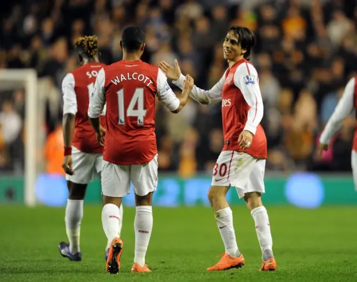 Framed Print : Benayoun and Walcott's Triumphant Moment: Arsenal's 3-Goal Spree vs. Wolverhampton Wanderers (2011-12)