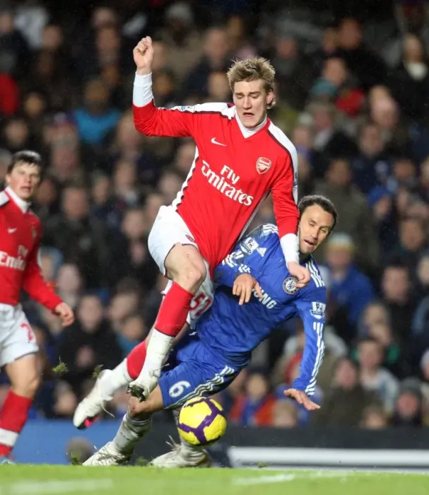 Framed Print : Bendtner vs. Carvalho: Chelsea's Victory over Arsenal in the Barclays Premier League (2010)