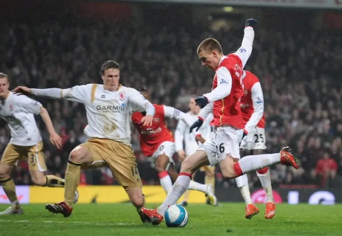 Framed Print : Bendtner vs. Huth: The Intense Rivalry - Arsenal 1:1 Middlesbrough, Barclays Premier League, Emirates Stadium, London, 2007 Framed Print : Bendtner vs. Huth: The Intense Rivalry - Arsenal 1:1 Middlesbrough, Barclays Premier League, Emirates Stadium, London, 2007
