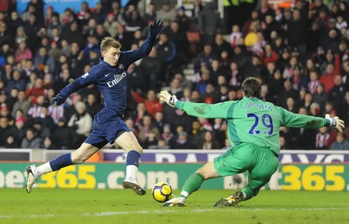 Framed Print : Bendtner's Brilliant Hat-Trick: Arsenal Crush Stoke 3-1 Framed Print : Bendtner's Brilliant Hat-Trick: Arsenal Crush Stoke 3-1