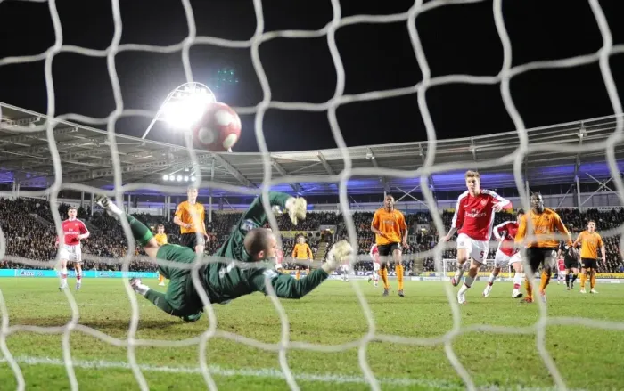 Framed Print : Bendtner's Stunner: Arsenal Takes 2-1 Lead Over Hull City, March 2010