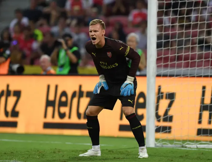 Framed Print : Bernd Leno: In Action for Arsenal Against Atletico Madrid, International Champions Cup 2018