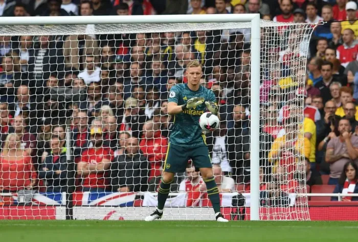 Framed Print : Bernd Leno (Arsenal). Arsenal 3:2 Aston Villa