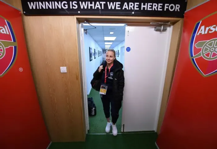Framed Print : Beth Mead: Arsenal Star's Pre-Match Focus at FA WSL Continental Cup Final vs Manchester City Framed Print : Beth Mead: Arsenal Star's Pre-Match Focus at FA WSL Continental Cup Final vs Manchester City