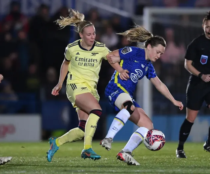 Framed Print : Beth Mead vs Erin Cuthbert: Intense Rivalry in Chelsea Women vs Arsenal Women FA WSL Clash Framed Print : Beth Mead vs Erin Cuthbert: Intense Rivalry in Chelsea Women vs Arsenal Women FA WSL Clash