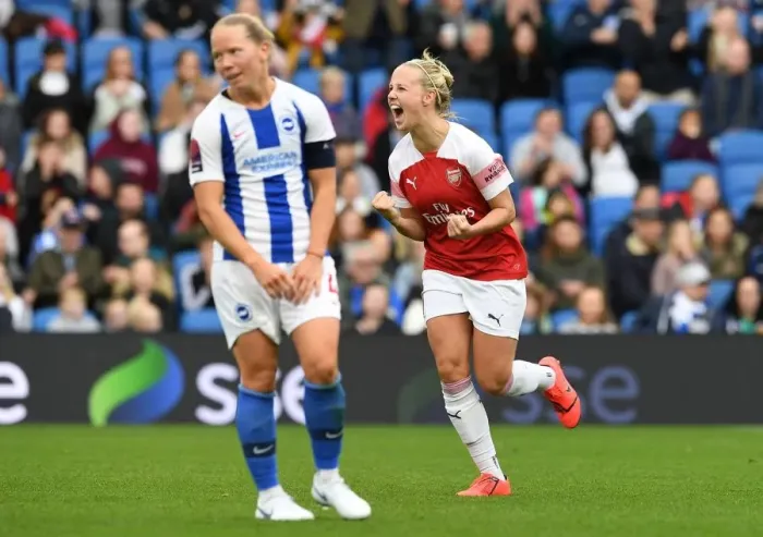 Framed Print : Beth Mead's Hat-Trick: Arsenal Women Triumph Over Brighton & Hove Albion Framed Print : Beth Mead's Hat-Trick: Arsenal Women Triumph Over Brighton & Hove Albion