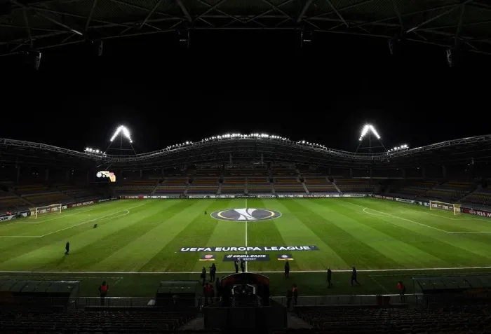 Framed Print : Borisov Arena: Arsenal Faces BATE Borisov in Europa League Round of 32 (First Leg)