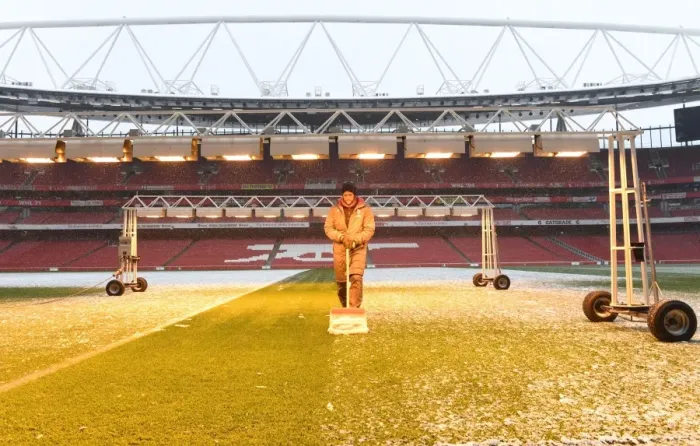 Framed Print : Braving the Winter Storm: Arsenal's Battle Preparations vs Manchester City Framed Print : Braving the Winter Storm: Arsenal's Battle Preparations vs Manchester City