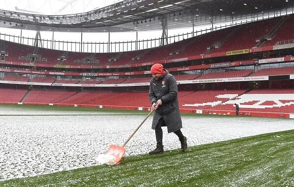 Braving the Winter Storm: Arsenal's Pre-Match Snow Clearance vs Manchester City