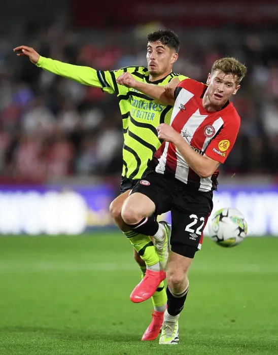 Framed Print : Brentford vs Arsenal: Carabao Cup Battle - Havertz vs Collins Framed Print : Brentford vs Arsenal: Carabao Cup Battle - Havertz vs Collins