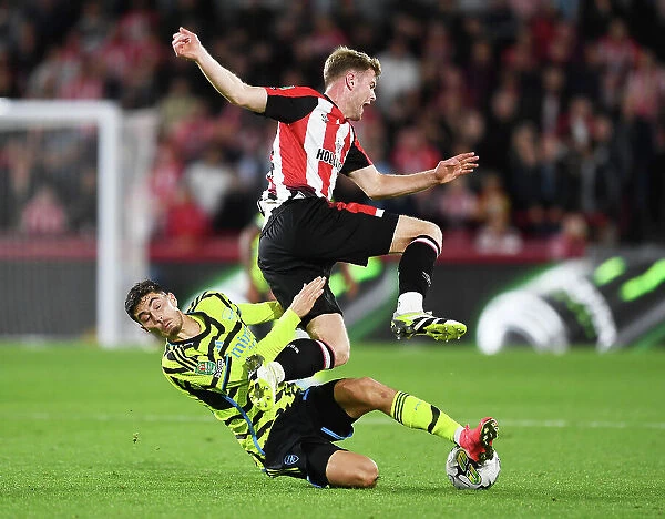 Brentford vs. Arsenal: Clash Between Kai Havertz and Nathan Collins in the Carabao Cup